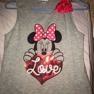 Mini mouse girl mesh skirt set